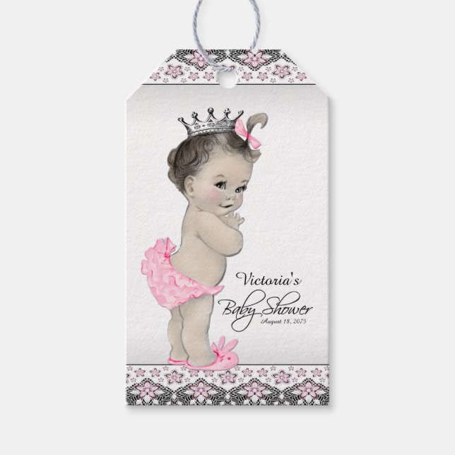 Adsible Princess Baby Shower Presentetikett (Framsidan)