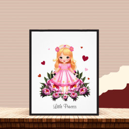 Adsible princess med blommor fototryck