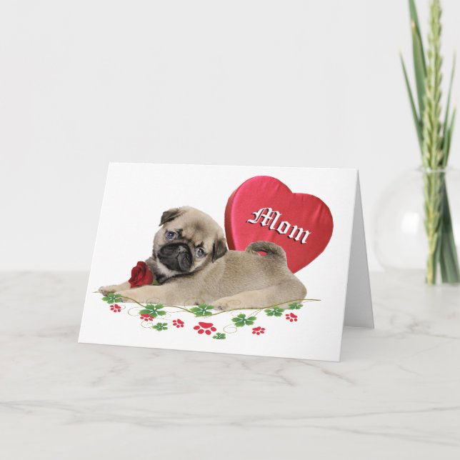 Adsible Pug Mamma Design Kort (Framsida)