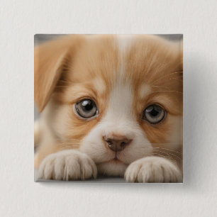 Adsible Puppy Button Badge Knapp