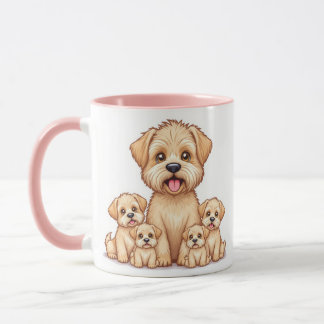 Adsible Puppy Family Mugg - Perfekt Gift for Hund