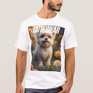 Adsible puppy in Blommigt Garden - Cute Aesthe T Shirt