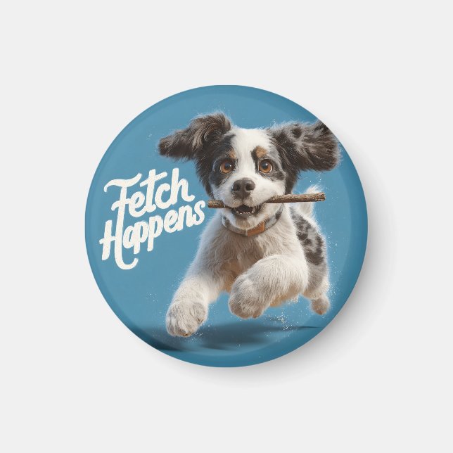 Adsible Puppy Mid-Luft Runwith a Stick Magnet (Framsidan)