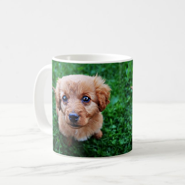 Adsible Puppy Photo Kaffemugg (Framsida vänster)