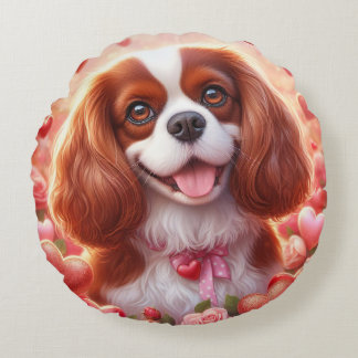 Adsible Puppy Pillow Hearts Rund Kudde