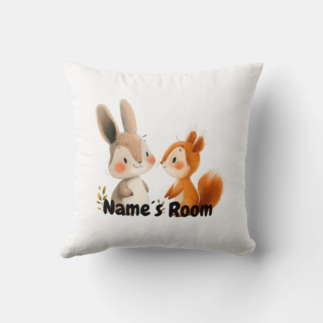 Adsible Rabbit and Squirrel Friends Kids Room Kudde (Baksida)