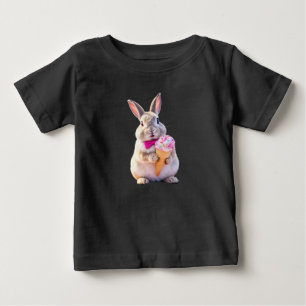 Adsible Rabbit Eating Ice Cream Baby T-Shirt