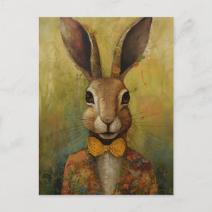 Adsible Rabbit in a Blommigt Kostym Vykort