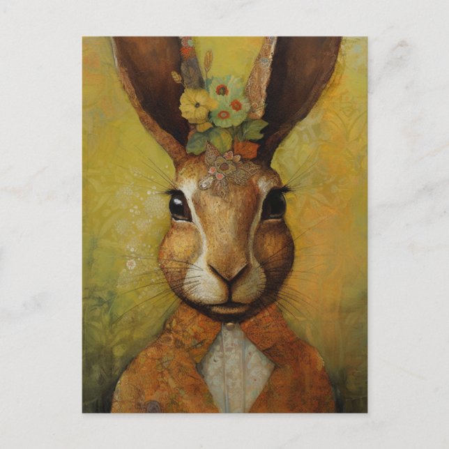 Adsible Rabbit in a Kostym vycard Vykort (Framsida)