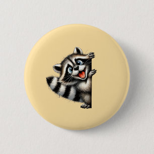 Adsible Raccoon jul Peek - Cute Helgdag Gif Knapp