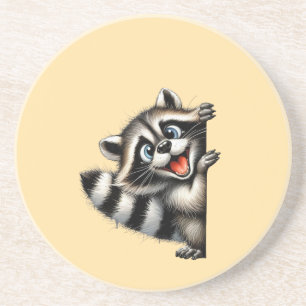 Adsible Raccoon jul Peek - Cute Helgdag Gif Underlägg
