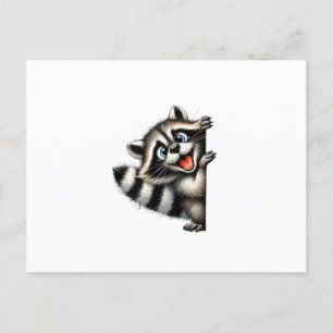 Adsible Raccoon jul Peek - Cute Helgdag Gif Vykort