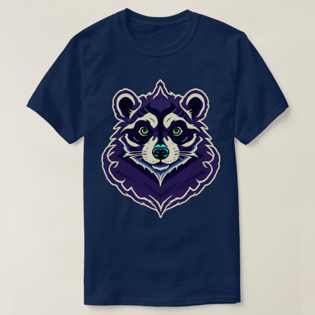 Adsible Raccoon Tecknad Cameo 4 T Shirt (Design framsida)