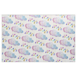 Adsible Rainbow Clouds & Guld Flicka Shower Tyg
