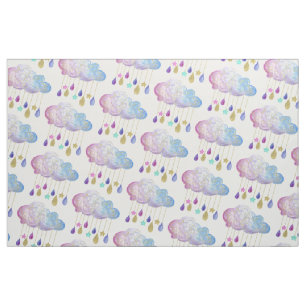 Adsible Rainbow Clouds & Guld Flicka Shower Tyg