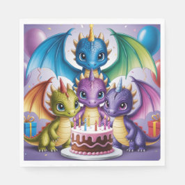 Adsible Rainbow Dragons Pappersservett