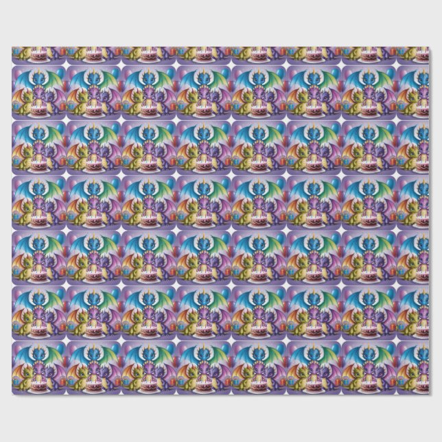Adsible Rainbow Dragons Presentpapper (Platt)