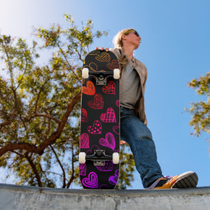 Adsible Rainbow Heart Scribble Teckning Mini Skateboard Bräda 18,5 Cm