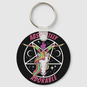 Adsible Rainbow Unicorn Baphomet Gothic Nyckelring