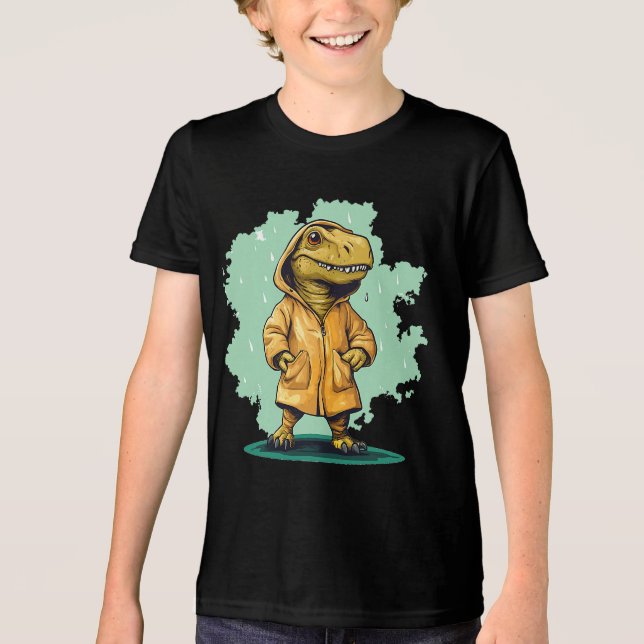 Adsible Rainy Dinosaur in Rainrock for Laughs T Shirt (Framsida)