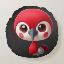 Adsible Red Bird Character Rund Kudde
