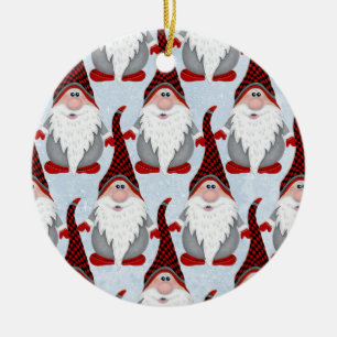 Adsible Red Black Gnome Julafton jul Kids Julgransprydnad Keramik
