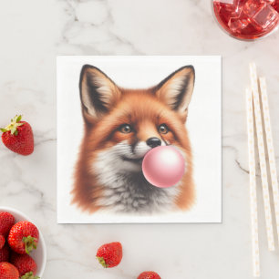 Adsible Red Fox Bloing Gum Nursery Bord Pappersservett
