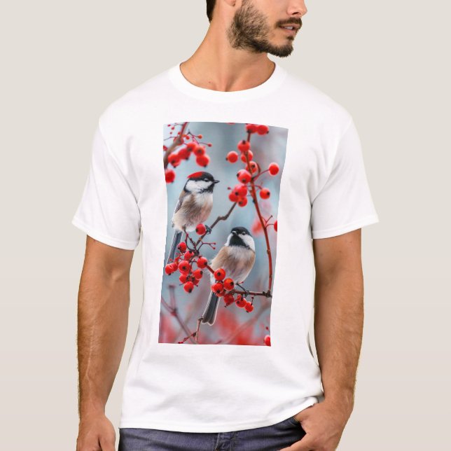 Adsible Red-Headed Chickadees T-Shirt (Framsida)