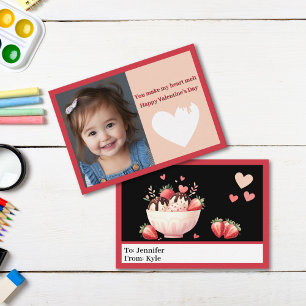 Adsible Red Ice Cream Photo Classroom Valentine Anteckningskort