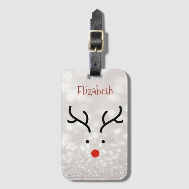 Adsible Reindeer Ansikte,Bokeh Bagagebricka (Framsida vertikal)