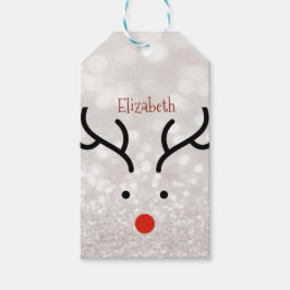 Adsible Reindeer Ansikte,Bokeh Presentetikett