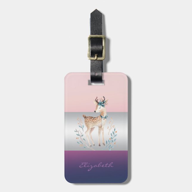 Adsible Reindeer, Rand Girly Bagagebricka (Vertikal Framsida)