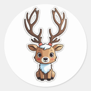 Adsible Reindeer Sticker - en Festive Friend Runt Klistermärke