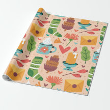 Adsible retro Fall mönster Watercolor söt rosa