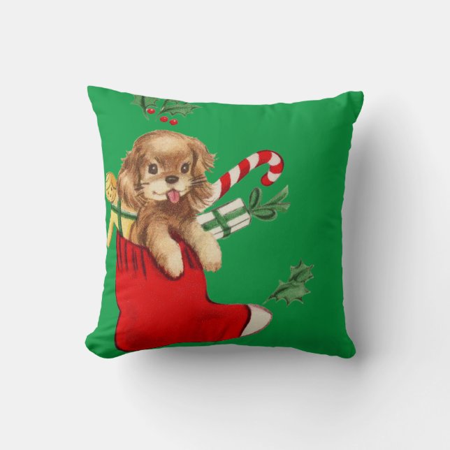 Adsible Retro jul Puppy Kudde (Framsida)