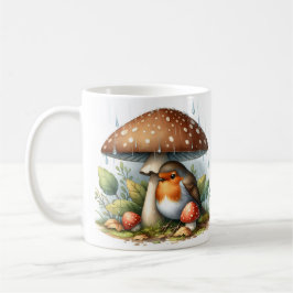 Adsible Robin Under Mushroom Umbrella Kaffemugg