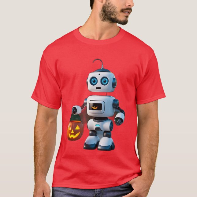 Adsible Robot in Halloween Costume T Shirt (Framsida)