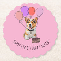 Adsible Rosa Corgi Birthday Anpassade