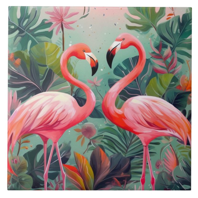Adsible Rosa Flamingo Ceramic Tile Kakelplatta (Framsidan)