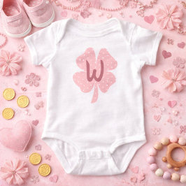 Adsible Rosa Klöver Monogram Baby Bodykostym T Shirt