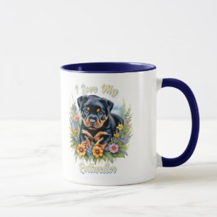 Adsible Rottweiler Puppy Mugg för Hundälskare