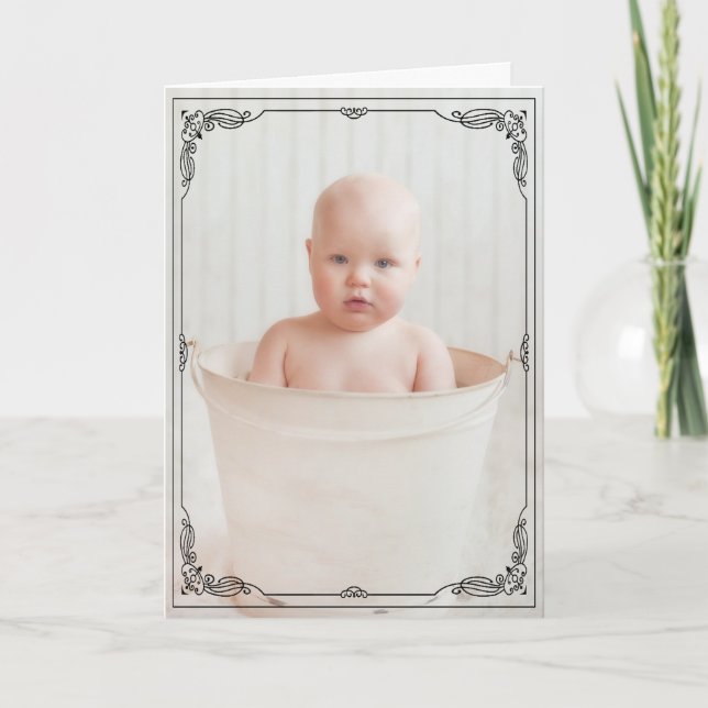 Adsible Rustic Baby Gratulerar Kort (Framsida)