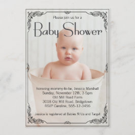 Adsible Rustic Baby Shower Inbjudningar