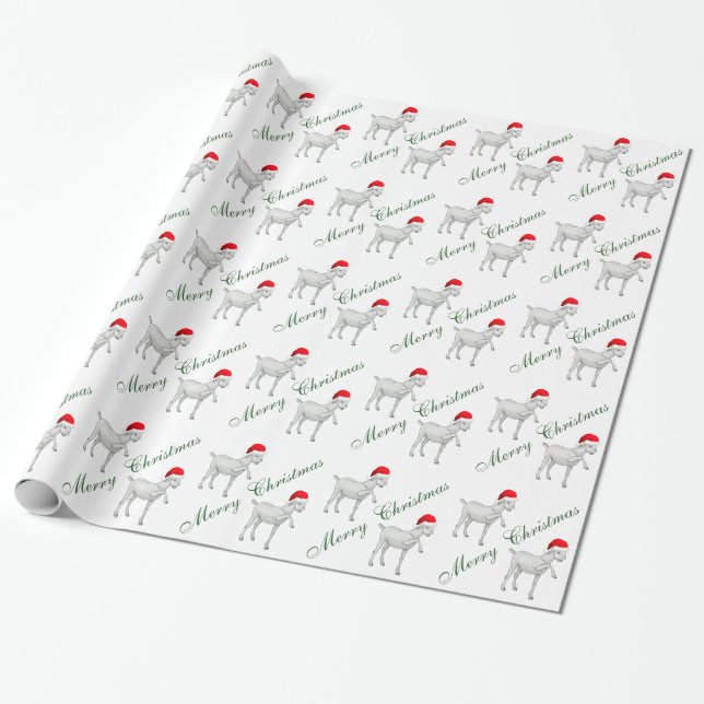 Adsible Saanen Goat julafton Wrapping Papper Presentpapper (Utrullad)