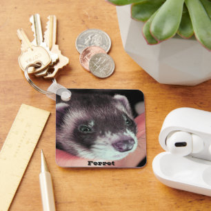 Adsible Sable Ferret Photo Nyckelring