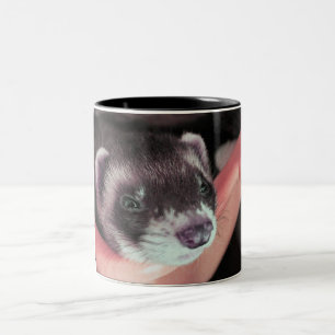 Adsible Sable Ferret Photo Två-Tonad Mugg