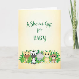 Adsible Safari Animals Baby Shower Card Kort