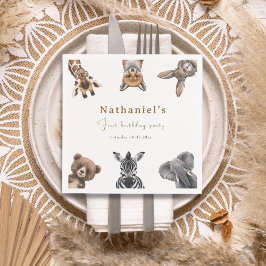 Adsible Safari Forest Animals Birthday Pappersservett