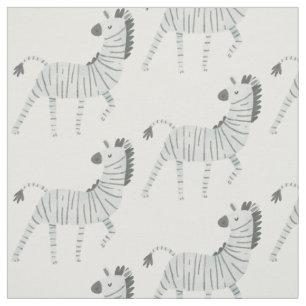 Adsible safari mönster zebra wildlife white grått tyg