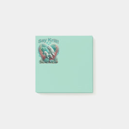 Adsible "say Krill" Whale Family Porträtt Post-it Block